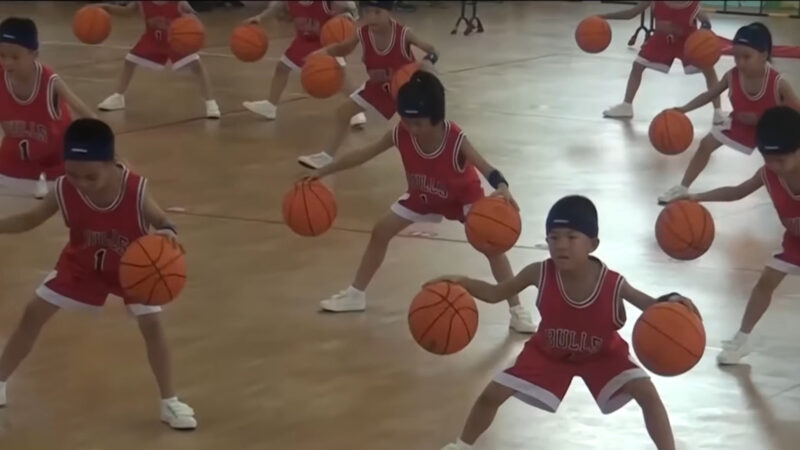 basketball skills of kindergarten kids in Hangzhou
